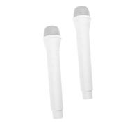 BESTonZON 2pcs Fake Mic Realistic Plastic Microphone Props for Stage Performance Speech Practice Birthday Party Role Play and Family Interaction
