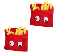 BESTonZON 2pcs French Fries Shape Cap Funny Party Headgear for Cosplay Role Play Festivals Comfortable Lightweight Costume Hat for Annual Events and Carnival Celebrations