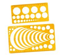 BESTonZON 2Pcs Geometric Drawing Rulers Measuring Template Set for Interior Design and Technical Drawing with Multiple Shape Stencils