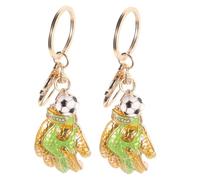 BESTonZON 2Pcs Gold Goalkeeper Glove Keyring Decorative Backpack Hanging Pendant Lightweight Metal Keychain for Schoolbag Zipper Waist Belt Charm