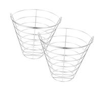 BESTonZON 2pcs Golf Ball Bucket with Ergonomic Handle Stainless Steel Storage Container for Outdoor Practice Compatibility Impact Resistant for Extended Training Sessions