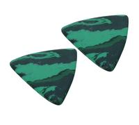 BESTonZON 2pcs Green Guitar Picks Large Triangle Gemstone Plectrums Portable Bass and Acoustic Finger Picks for Jazz and Classic Guitar Players