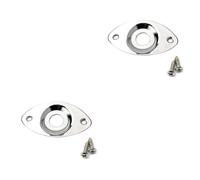 BESTonZON 2pcs Guitar Jack Plate Standard Indented Plate for Electric Bass Guitars Screws