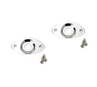 BESTonZON 2pcs Guitar Jack Plug Jack Plate Guitar Plug Socket Guitar Input Jack Plate Guitar Jack Socket Plate Output Jack Plate Jack Reacher Guitar Jack Plate Jack Plate Socket Silver