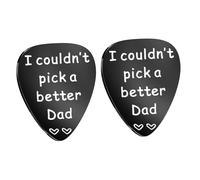 BESTonZON 2pcs Guitar Picks Stainless Steel Plectrum Instrument Picks for Guitarists Custom Engraved for Dad Father's Day