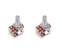BESTonZON 2pcs Guitar Potentiometer Dual Pot for Volume Control Long Knurled Audio Taper Split Shaft for Guitar Amps