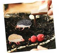 BESTonZON 2Pcs Handpainted Plastic Hedgehog Figurines Realistic Artificial Animal Statues for Micro Landscape Garden Decor Home and Office Ornament