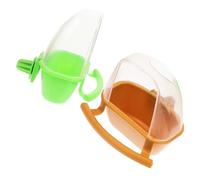 BESTonZON 2Pcs Hanging Bird Cage Feeders Food and Water Bowls Bird Food Containers Yellow and Green