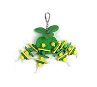 BESTonZON 2pcs Hanging Parrot Wooden Bite and Grind Blocks for Birds Bird Chew Training Pendants with Apple and for Cockatiels Parakeets and Parrots