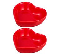 BESTonZON 2pcs Heart Shaped Dipping Bowls Ceramic Appetizer Serving Dish for Sauces Snacks and Condiments for Parties Weddings and Home Use Vibrant