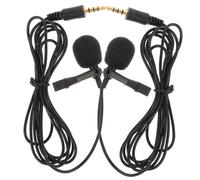 BESTonZON 2pcs High Sensitivity Lavalier Microphone Clip with Jack for Recording Computer Tablet Phone Professional Mini Lapel Mic with Cable for Vlog Live Broadcast Gaming and Voice Chat
