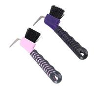 BESTonZON 2Pcs Horse Hoof Cleaning Picks with Built in Hook Grip Hoof Brushes for Mud Removal Equine Grooming Tools for Horses Random Color