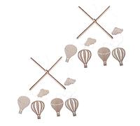 BESTonZON 2pcs Hot Air Balloon Wind Chimes Portable Sleep Eye Shadow Clothing Hot Air Balloons Home LED Diodes Double-Sided Labels Household Accessories Thermometer Wood