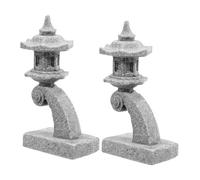 BESTonZON 2pcs Japanese Stone Lantern Miniature Pavilion Figurines for Micro Landscape Bonsai Aquarium Terrarium Decorations Imitation Garden Ornaments