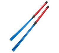BESTonZON 2pcs Jazz Drum Brush Sticks with Aluminum Alloy Handles and Nylon Brushes for Cajon Snare Drum Percussion Equipment Red Handle for Drumming