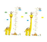 BESTonZON 2pcs Kindergarten Wall Art Giraffe Height Chart Nursery Wall Sticker Nursery Accessories Home Decor