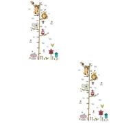 BESTonZON 2pcs Kindergarten Wall Sticker Decal Animal Height Measurement Chart Jungle Decor for Nursery