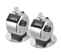 BESTonZON 2pcs Manual Mechanical Tally Counter Portable Resettable Clicker for Walking Sturdy Metal Construction for Steps Pedestrian Flow and Sewing Stitches