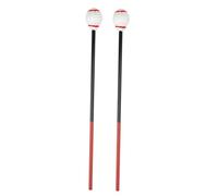 BESTonZON 2pcs Marimba Mallets with White Felt Heads and Red Strings, Wooden Xylophone Hammer Sticks for Percussion Instruments, Suitable for Marimba and Glockenspiel Players