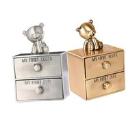 BESTonZON 2pcs Metal Baby Tooth Curl Keepsake Box for Baby's First Teeth Storage