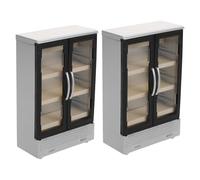 BESTonZON 2pcs Mini Fridge Toy: Dollhouse Miniature Refrigerator With Double Door - Compact Mini Fridge Toy For Dollhouse Kitchen Accessories