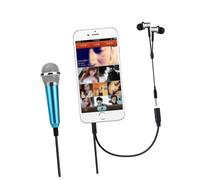 BESTonZON 2pcs Mini Microphone for Mobile Phones Compact for Singing and Recording Compatible and and Play Random Style