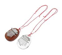 BESTonZON 2pcs Mini Thumb Piano Kalimba Finger Piano Portable Musical Instrument for Beginners Adults Lanyard Home Use