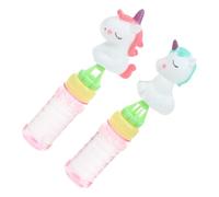 BESTonZON 2pcs Mini Unicorn Bubble Wands Bubble Blowing Safe Lightweight Party Favors for Indoor Outdoor Fun Random Color