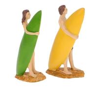 BESTonZON 2pcs Miniature Beach People Figurine Sand Table Character Model Swimsuits for Sand Tray Therapy Dollhouse Decor and Beach Ocean Scene Layouts