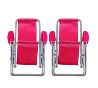 BESTonZON 2Pcs Miniature Foldable Pink Beach Chairs for Dollhouse Decoration, Small Plastic Portable Beach Chair Accessories for Fairy Garden and DIY Micro Landscape