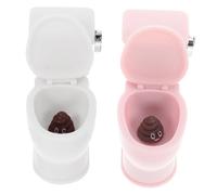 BESTonZON 2pcs Miniature Toilet Dollhouse Accessory Realistic Scale Bathroom Furniture for Pretend Play Cute Design for Tiny Dollhouse Decor