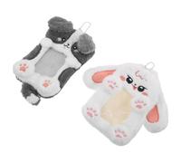 BESTonZON 2pcs Multifunctional Card Case Cartoon Plush Photo Frame 7.87x4.33x1.18in Portable Stores Transport Passes Ultrasoft Plush for Office Bags Students and Office Workers