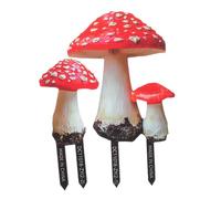 BESTonZON 2Pcs Mushroom Garden Stakes PVC Durable Outdoor Lawn Decor Weather Resistant Fairy Tale Ornaments for Private Gardens Public Parks and Event Spaces