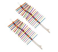 BESTonZON 2pcs Natural Wood Bird Chewing for Parakeet Cockatiel Budgie Conure Hanging Cage Perch Stand to Reduce Anxiety Enrich Environment Support Beak Health