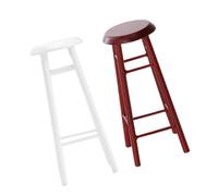 BESTonZON 2PCS Natural Wood Dollhouse High Stool for Crafting Desktop Decor Mini Scene Ornament for Fairy Gardens Miniature Dioramas