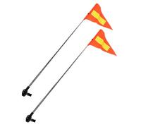 BESTonZON 2pcs Orange Reflective Golf Cart Flag with Telescopic Adjustable Pole High Visibility Safety Triangle Pennant for Wheelchairs and Mobility Devices Suitable for Golf Courses