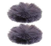 BESTonZON 2pcs Outdoor Recording Essential Windproof Fleece Microphone Windscreen Lapel Mic Cover Noise Reduction