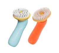 BESTonZON 2pcs Pet Bath Brush with Ergonomic Handle Soft Silicone Grooming Massage Scrubber for Dogs and Cats Suitable for Long and Short Hair Gentle Cleaning for Pets for Home and Travel