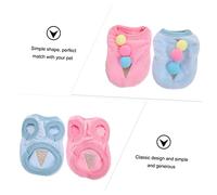 BESTonZON 2Pcs Pet Cosplay Costume Bunny Vests with Ice Cream Pattern Lightweight Warm Rabbit Clothes for Xxs Small Dogs Soft Party Apparel for Unforgettable Photos