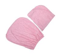 BESTonZON 2pcs Pink Stretchable Office Chair Covers Set, Linen Texture Seat and Backrest Protectors, Elastic Washable Dining and Desk Chair Cushion Covers for Home and Office Use
