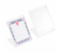 BESTonZON 2pcs Plastic Sign Holder L Sign Price Labels Holder with Easy Paper Insertion Function for Restaurant and Office Use