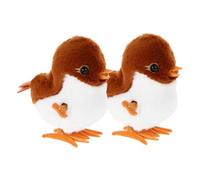 BESTonZON 2pcs Plush Wind Up Sparrow Engaging Clockwork Animal Plaything for Cuddly and Interactive Educational for Hand Eye Coordination Development