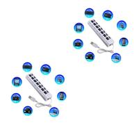 BESTonZON 2pcs Port Usb Hub Individual for Pc and Laptop White High-speed Data Transfer Splitter Compatible Devices Led Indicator for Status