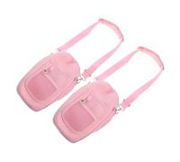 BESTonZON 2pcs Portable Neoprene Water Bottle Holder with Strap Insulated Cup Sleeve for Travel and Outdoor Use Heat Resistant Protective Covers for Various Bottles Pink Metal Buckle Design