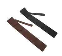 BESTonZON 2pcs Pu Leather Drum Stick Case Bag With Lanyard - Percussion Mallet Hanging Handbag For Drummer Teens Musical Instrument Accessories 16.70x2.59in