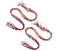 BESTonZON 2pcs Rainbow Gradient Thin Braiding Hair Ropes for Colorful Yarn Hair Wrap Strings for Braids Kindergarten Accessories