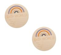 BESTonZON 2pcs Rainbow Milestone Card Milestone Name Announcement Sign Birthday Card Keepsake Sign Card Name Sign for Nursery Monthly Newborn Wood Swaddle Boy