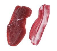 BESTonZON 2pcs Realistic Artificial Steak and Pork Set Simulation Meat Models for Kitchen Decoration Photography Props and Display Use