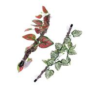 BESTonZON 2pcs Realistic Bendable Reptile Vines with Suction Cup Durable Climbing Branches for Terrarium Decoration Suitable for Snakes Bearded Dragons Geckos Frogs and Amphibians