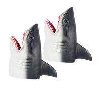 BESTonZON 2Pcs Realistic Soft Shark Finger Puppets Cartoon Animal for Interactive Play Educational Storytelling Enhancing Parent Bonding